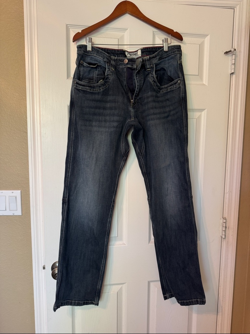 Mountain khaki Dark Wash Straight Leg Jeans - Blue size 36x32